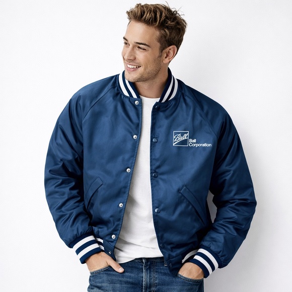 Vintage king Louie Ball Corporation Bomber Jacket made in USA Varsity - Picture 3 of 7